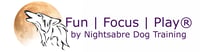 Fun | Focus | Play by Nightsabre Dog Training logo