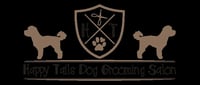 Happy tails dog grooming logo