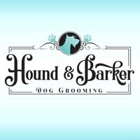 Hound and Barker dog grooming logo