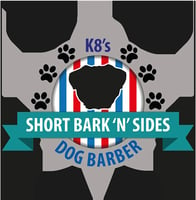 K8's Short Bark 'N' Sides Dog Grooming and Doggy Deli logo