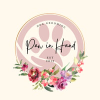 Paw in Hand dog grooming logo
